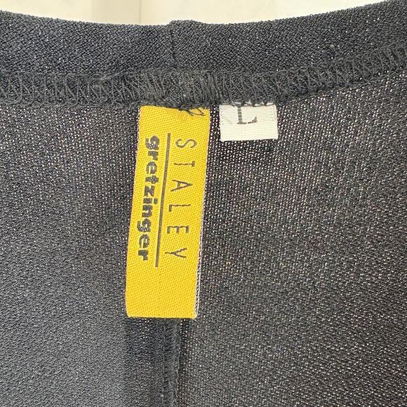 STALEY GRETZINGER  L Sleeveless Maxi Dress Embellished Hem Black Wine Red USA - Picture 3 of 8